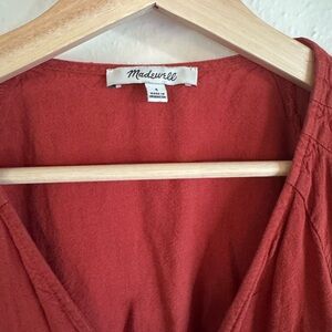 Madewell Terracotta V-Neck Blouse